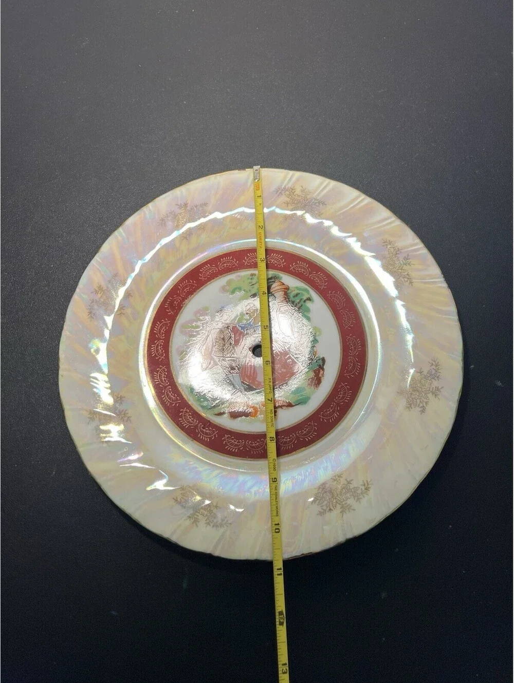 Yau Shing YS Hong Kong 1940s 3-Tier Cake Stand Iridescent Lustre Fragonard, 14”